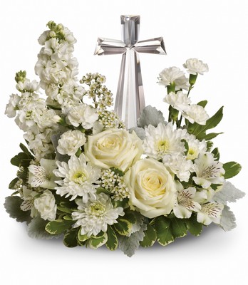 <b>Divine Peace Cross Bouquet</b> from Scott's House of Flowers in Lawton, OK